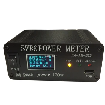 1,8 Mhz-50 Mhz 0.5 W-120 W КСВ КВ къси вълни М постоянна вълна КСВ И измерител на мощност + Батерия + OLED FM AM CW, SSB