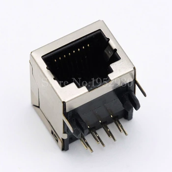 10 бр./лот, екраниран конектор RJ-45 мрежова розетка 8P8C, един кратък 18-мм plug Ethernet