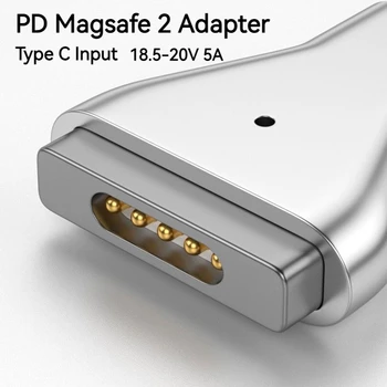 100 W Алуминиев USB Type C Магнитен Адаптер PD за Magsafe 1 2 MacBook Air Pro Led Индикатор за Бързо Зареждане на Магнитни Съединители Конвертор