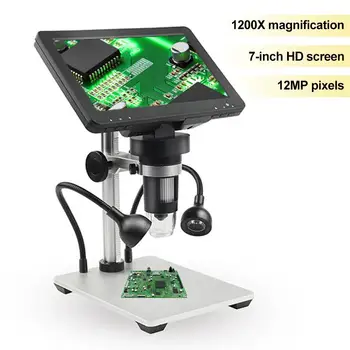 1200-кратно цифрово микроскоп със 7-инчов HD екран, подходящ за обучение на монтаж платки, наблюдение на антики