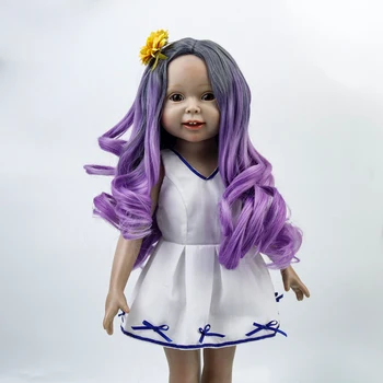 18-инчов Куклен Перука С Дълга Коса Естествен Цвят, резултати при висока температура Кукла, Аксесоари За Кукли, Подарък за момичетата 