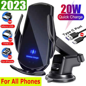 20 W Кола на Телефона Безжично Зарядно Устройство на Магнитен Автомобилна Бързо Зареждане За S10 на Samsung S20 S21 S22 S23 iPhone 12 13 14 15 Pro Max