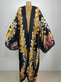 2023 Кимоно, нов дамски жилетка с дълги ръкави и бохемски принтом, дамски блуза, свободна Ежедневни плажната наметало, Vestidos Para Mujer, кафтан