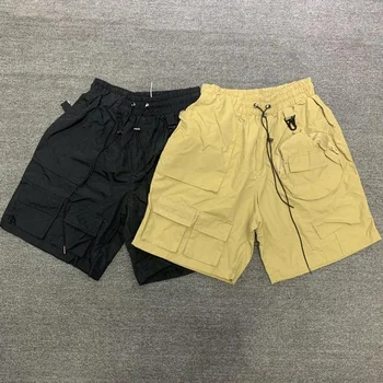 22SS Реколта многофункционални шорти-карго с множество джобове за съвсем малък, мъжки, дамски къси панталони от черната тъкан на европейския размер, спортен стил, летни военни панталони