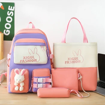 4 бр. комплекти пътни раници за ученици, найлонови училищни чанти за момичета, дамски раници, раница за лаптоп, ученически чанти за момчета