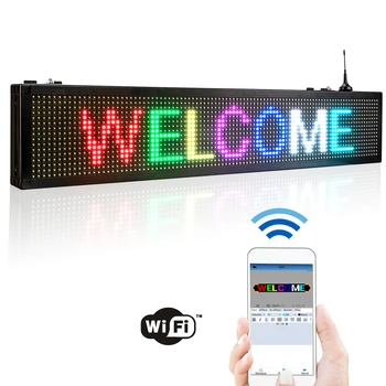 76 СМ цифрен led дисплей WiFi управление на SMD RGB програмируемо съобщение led дисплей Открит Минава два реда превъртане Съобщение знак