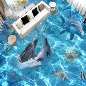 beibehang Потребителски 3D тапети за секс, водоустойчив природни пейзажи, на фона на кухня с делфини, самозалепващи се тапети за стени