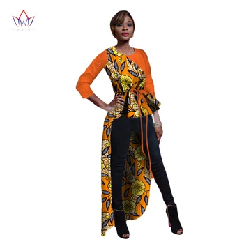 Bintarealwax Африканска Облекло за Жени, Дашики Дълъг Топ Африканска Облекло Базен Плюс Размера на Традиционни Африкански Дрехи WY2075