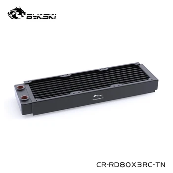 Bykski Черен Меден Радиатор за Водно Охлаждане 80 мм x 3, Радиатор е с около 30 мм на 240 мм За Сървърно фен от 8 см, CR-RD80X3RC-TN