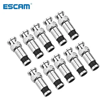 ESCAM 10 бр./лот система за сигурност BNC Конектор компрессионный конектор за коаксиален кабел RG59 Аксесоари за камери за видеонаблюдение