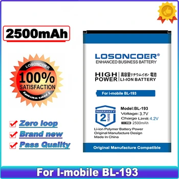 LOSONCOER 2500 mah BL-193 Взаимозаменяеми Батерия за мобилен телефон I-mobile BL-193 Batteria Литиево-йонна Батерия Bateria 