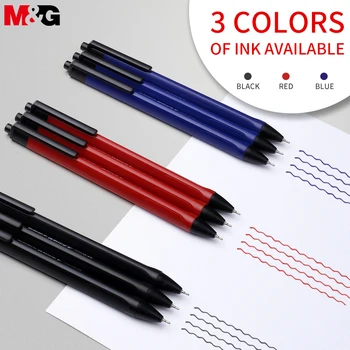 M & G 3 бр./лот Химикалка писалка 0,7 мм Класическа минималистичная дръжка Канцеларски материали Пресовани Пластмасови Химикалки за Студенти Офис Ученически Пособия