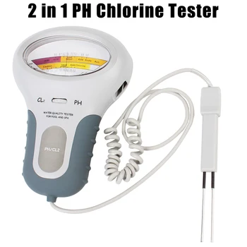 PC-102 PH Тестер CL2, Измеряющий PH-хлор, Измерител на Качеството на Водата, Уред За Тестване на Качеството на Водата В Басейна, СПА, Тестер за Хлор във водата 2 в 1
