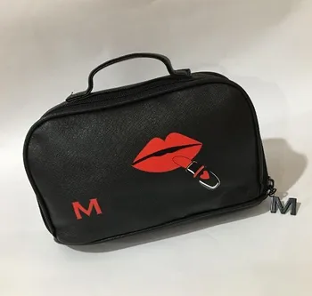 Брандираната модни косметичка с писмото логото на M, козметични чанти с цип