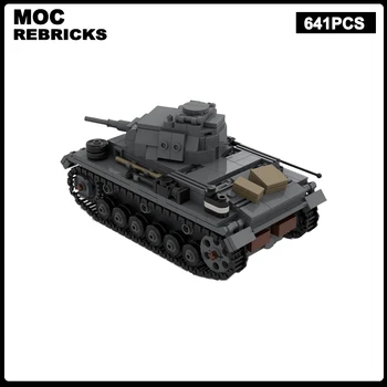 Втората Световна война, германската военна серия, армейски танк Ausf E MOC, градивни елементи, на модел на бойния танк, тухла играчки, детски коледни подаръци
