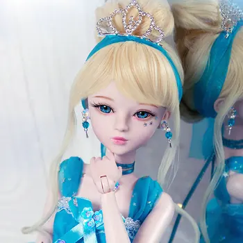 Голяма кукла ръчно изработени 1/3 Bjd, пълен комплект, 60 см, Пепеляшка, принцеса мома, колекционерски кукли за момичета, играчки за деца, момичета