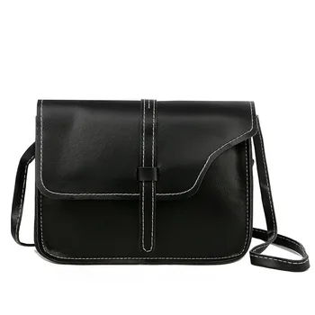 Дамски чанта през рамо, однотонная и проста реколта квадратна чанта-прашка, чанта за съвсем малък