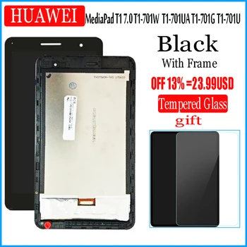 За HUAWEI MediaPad T1 7,0 T1-701W 701UA T1-701 T1-701UA T1-701G T1-701U LCD дисплей с цифров преобразувател едно докосване на екрана в събирането на