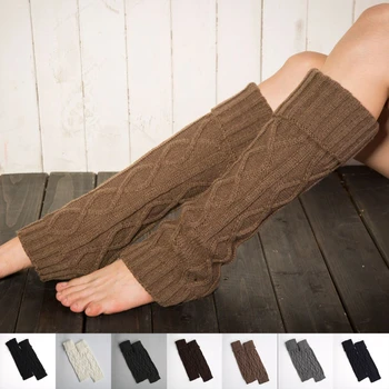 Зимните Възли Вълнени Топли Гамаши Vintage Lingge, Обикновена Минерални Топли Дълги Чорапи, Пухкави Гети За Жени