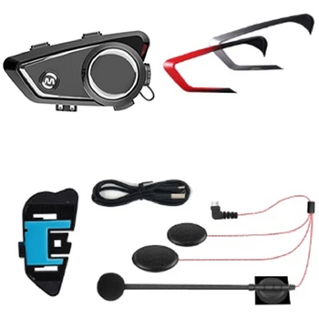 Каска за каране на мотоциклет, Bluetooth слушалка, твърда стикер, вградена интерком система и функция за споделяне на музика, се прилагат до половина шлем