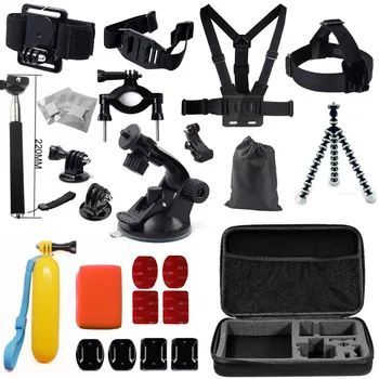 Комплект аксесоари Gopro go pro kit планина за SJ4000 gopro hero 4 3 2 1 Black Edition калъф за фотоапарат SJCAM SJ5000 xiaoyi гърдите статив