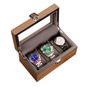 Кутия за часовници от орехово дърво, малки кутии за часовници, калъф за съхранение, органайзер за колекции часовници, аксесоари, идея за подарък за мъже