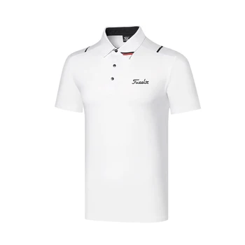 Летни дрехи за голф, мъжки нова тениска, ежедневни спортни дишаща бързосъхнеща тениска-поло, без износостойкая риза с къси ръкави