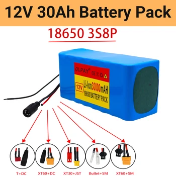 Литиево-йонна батерия 3S8P 12V 30Ah 12,6 V акумулаторна батерия, високо качество