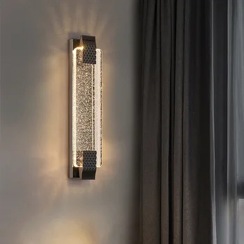 Луксозен модерен златен и черен led монтиран на стената лампа 110-220 В тв-фон за спални, декорация на хола, осветление в помещенията