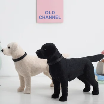 Мини-лабрадор Симулация модел на кучета, играчки, фигурки кученце, украса за дома, масичка за кафе, домашен любимец за пода в помещението