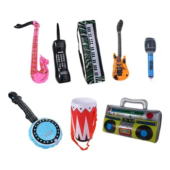 Надуваеми играчки за музикални инструменти, PVC, надуваеми микрофонные топки, детска сцена, надуваем подпори, микрофон топка
