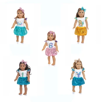 Нова блестяща пола, подходяща за кукольной дрехи American Girl, 18-инчовата кукла, подарък за коледа за момиче (продава се само дрехи)