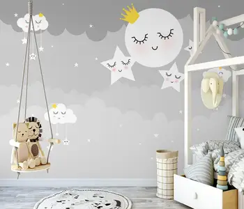 Потребителски тапети papel de parede 3d Скандинавски карикатура облак звездното тапети за детска спалня 3D тапети начало декор подобрения в дома