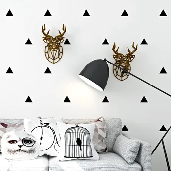 Тапети в скандинавски стил, модерна проста геометрия, черно-бял триъгълник, хол, спалня, ТВ-фон, стенни тапети