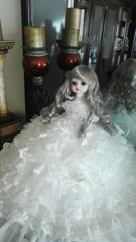 D04-B091 детска играчка ръчна изработка 1/3 1/4 кукла Biggirl BJD/SD Аксесоари за кукли Рокля бяло-розова рокля 1 костюм1