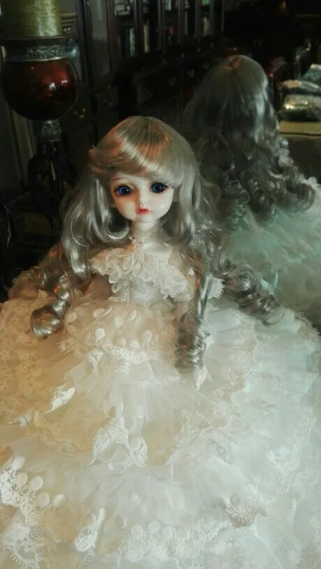 D04-B091 детска играчка ръчна изработка 1/3 1/4 кукла Biggirl BJD/SD Аксесоари за кукли Рокля бяло-розова рокля 1 костюм3