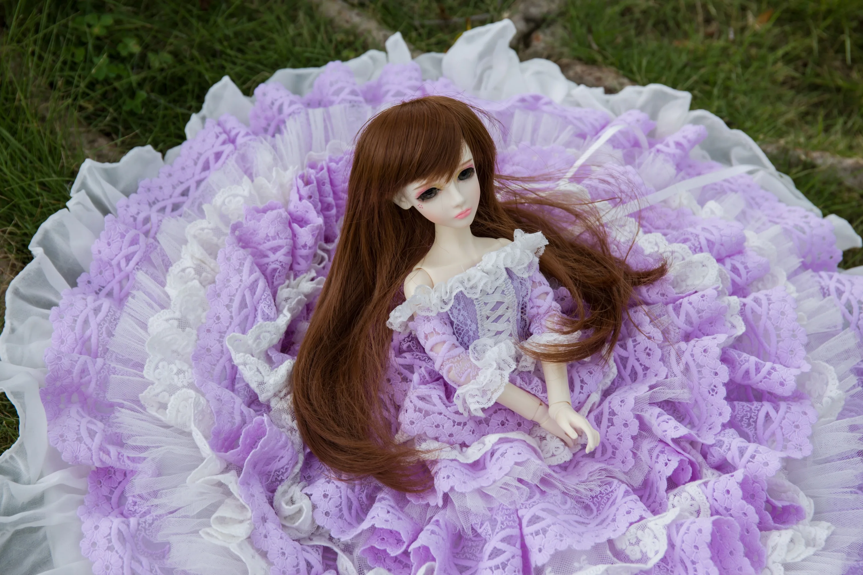 D04-B091 детска играчка ръчна изработка 1/3 1/4 кукла Biggirl BJD/SD Аксесоари за кукли Рокля бяло-розова рокля 1 костюм4
