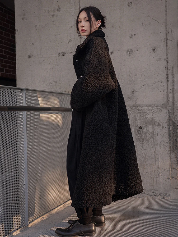 Шик однобортные палта за жени с яка-багажник, дълъг ръкав, джоб в стил мозайка, темпераментное палто, женски модерен стил4