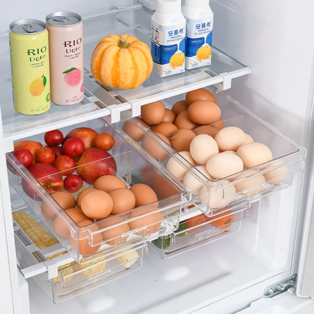 Органайзер за хладилник, рафтове за съхранение, срок на годност с фризер, чекмеджето за съхранение в хладилник, разделительный контейнер за съхранение на храна1