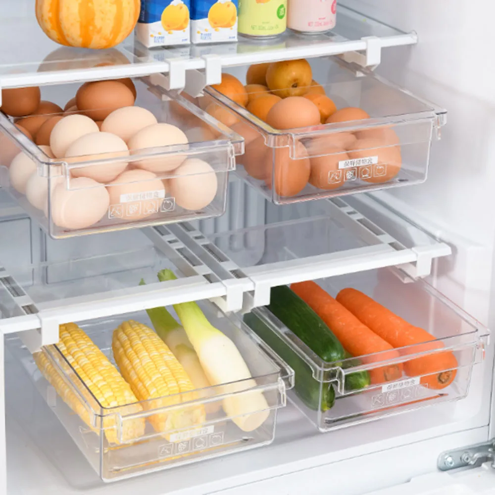 Органайзер за хладилник, рафтове за съхранение, срок на годност с фризер, чекмеджето за съхранение в хладилник, разделительный контейнер за съхранение на храна2