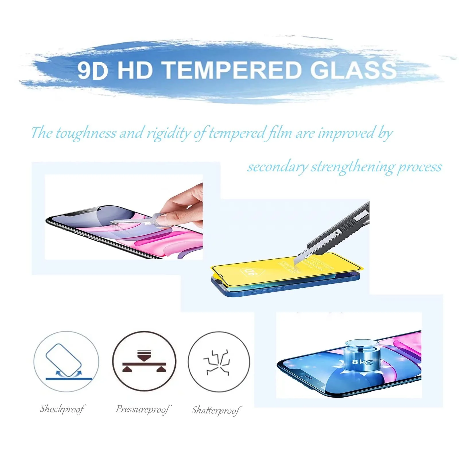 9D Защитно Стъкло За Samsung Galaxy А02 A12 A22 A32 A42 A52 A72 От Закалено Стъкло M02 M12 M32 M42 M62 F12 F41 F52 F62 Калъф-филм3