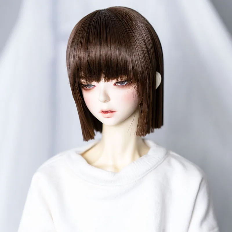 Нов стил 1/3 1/4 1/6 1/8-Кратък стръмен директен висока жично перука Bjd SD за куклено на косата4