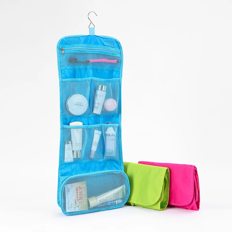 Женски нов многофункционален комплект за измиване, органайзер, косметичка за пътуване, сгъваема чанта за съхранение, подвесная чанта за тоалетни принадлежности, козметични чанти1
