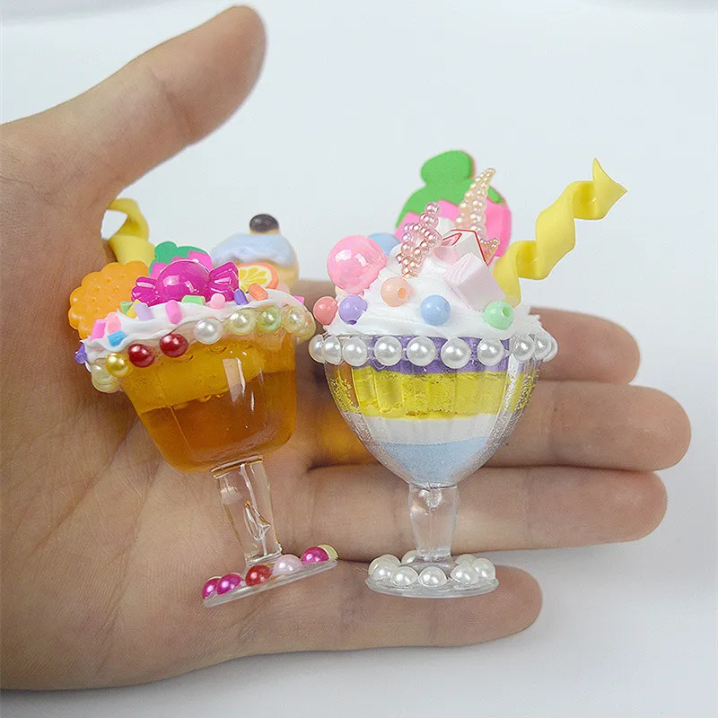 Детски мини-чаша за сладолед, комплекти материали за десерт крем ръчна изработка, лепило, играчки за бродерия, подаръци за момичета1