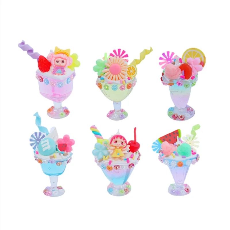 Детски мини-чаша за сладолед, комплекти материали за десерт крем ръчна изработка, лепило, играчки за бродерия, подаръци за момичета4