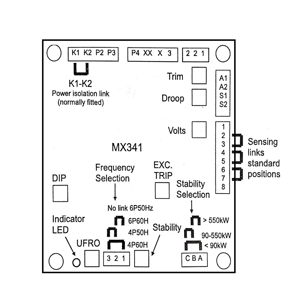 MX341 AVR за генератор с Постоянен магнит Автоматичен регулатор на напрежение, стабилизатор на Интегралната схема част дизелов генератор5