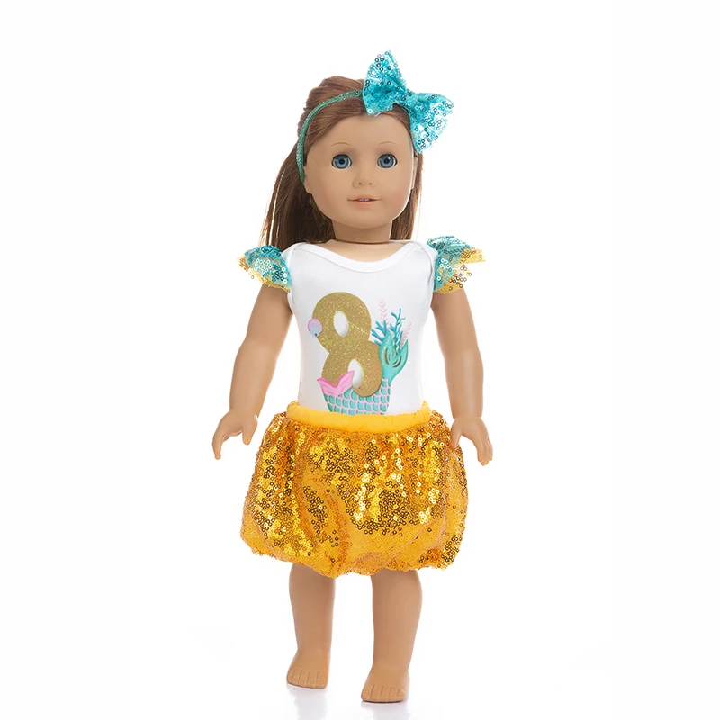 Нова блестяща пола, подходяща за кукольной дрехи American Girl, 18-инчовата кукла, подарък за коледа за момиче (продава се само дрехи)1