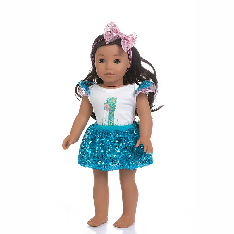 Нова блестяща пола, подходяща за кукольной дрехи American Girl, 18-инчовата кукла, подарък за коледа за момиче (продава се само дрехи)2