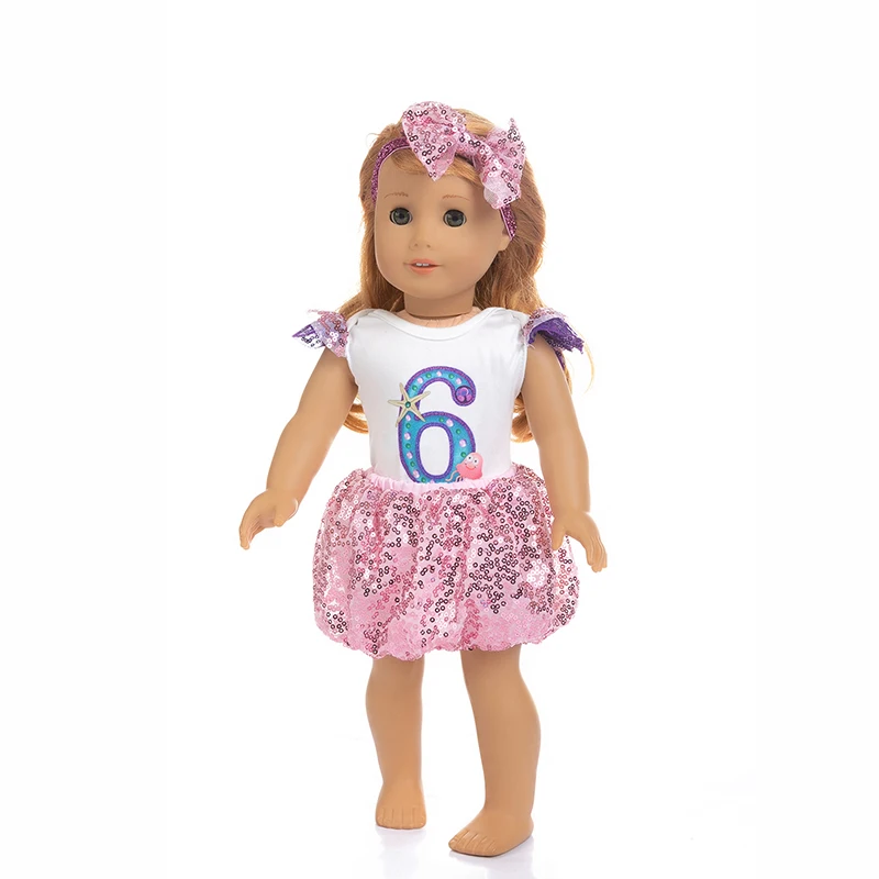Нова блестяща пола, подходяща за кукольной дрехи American Girl, 18-инчовата кукла, подарък за коледа за момиче (продава се само дрехи)3