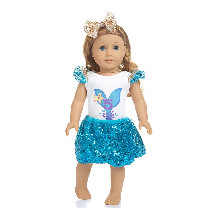 Нова блестяща пола, подходяща за кукольной дрехи American Girl, 18-инчовата кукла, подарък за коледа за момиче (продава се само дрехи)5